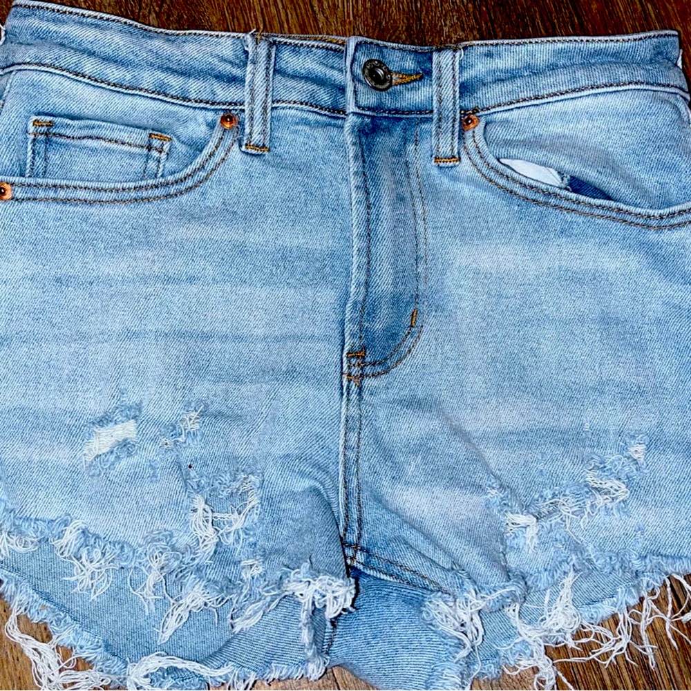 These are pants that I cut up into shorts. They are very cute on.